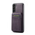 Samsung Galaxy S22 5G Fierre Shann Cowhide Vertical Flip Magnetic Card Holder Phone Case - Purple
