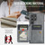 Samsung Galaxy S22 Ultra 5G Fierre Shann Oil Wax Cow Leather Card Holder Back Phone Case - Grey