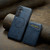 Samsung Galaxy S23 FE 5G Fierre Shann Cowhide Vertical Flip Magnetic Card Holder Phone Case - Blue