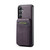 Samsung Galaxy S23 FE 5G Fierre Shann Cowhide Vertical Flip Magnetic Card Holder Phone Case - Purple