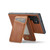 Samsung Galaxy S23 Ultra 5G Fierre Shann Cowhide Vertical Flip Magnetic Card Holder Phone Case - Brown