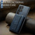 Samsung Galaxy S24 Ultra 5G Fierre Shann Oil Wax Cow Leather Card Holder Back Phone Case - Blue