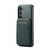 Samsung Galaxy S24+ 5G Fierre Shann Cowhide Vertical Flip Magnetic Card Holder Phone Case - Green