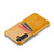 Samsung Galaxy S25 5G Fierre Shann Retro Oil Wax Texture Card Slots PU Leather Phone Case - Yellow