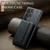 Samsung Galaxy S25 Ultra 5G Fierre Shann FS-024 Oil Wax Cow Leather Card Holder Back Phone Case - Black
