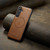 Samsung Galaxy S25+ 5G Fierre Shann FS-027 Cowhide Texture MagSafe Magnetic Phone Case - Brown