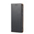 Samsung Galaxy S25+ 5G Fierre Shann PU Genuine Leather Texture Phone Case - Black