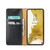 Samsung Galaxy S25+ 5G Fierre Shann PU Genuine Leather Texture Phone Case - Black