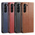 Samsung Galaxy S25+ 5G Fierre Shann PU Genuine Leather Texture Phone Case - Black