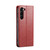 Samsung Galaxy S25+ 5G Fierre Shann PU Genuine Leather Texture Phone Case - Red