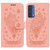 Motorola Edge 2021 Butterfly Rose Embossed Leather Phone Case - Pink