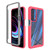 Motorola Edge 2021 Starry Sky Solid Color Series Shockproof PC + TPU Protective Case - Light Red