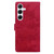 Samsung Galaxy A36 / A56 5G Lace Floral Embossed Magnetic Buckle PU Phone Case With Wrist Strap - Red