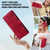 Samsung Galaxy A36 / A56 5G Lace Floral Embossed Magnetic Buckle PU Phone Case With Wrist Strap - Red