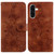 Samsung Galaxy A36 5G / A56 5G Lily Embossed Leather Phone Case - Brown