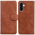 Samsung Galaxy A36 5G / A56 5G Skin Feel Pure Color Flip Leather Phone Case - Brown