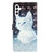 Samsung Galaxy A36 5G 3D Pattern Leather Phone Case - White Cat