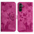 Samsung Galaxy A36 5G Butterfly Cat Embossing Flip Leather Phone Case - Pink