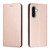Samsung Galaxy A36 5G Carbon Fiber Texture Magnetic Flip Leather Phone Case - Rose Gold