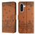 Samsung Galaxy A36 5G Cat Embossing Pattern Leather Phone Case with Lanyard - Brown
