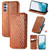 Samsung Galaxy A36 5G Cubic Grid Pressed Magnetic Leather Phone Case - Brown