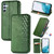 Samsung Galaxy A36 5G Cubic Grid Pressed Magnetic Leather Phone Case - Green