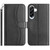 Samsung Galaxy A36 5G Dual-Folded S-shape Leather Phone Case - Black