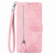Samsung Galaxy A36 5G Embossed Flower Zipper Leather Phone Case - Pink