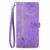 Samsung Galaxy A36 5G Embossed Flower Zipper Leather Phone Case - Purple