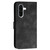 Samsung Galaxy A36 5G Grid Butterfly Embossed Pattern Leather Phone Case with Lanyard - Black