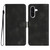 Samsung Galaxy A36 5G Heart Pattern Skin Feel Leather Phone Case - Black