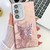 Samsung Galaxy A36 5G Plating Glitter Texture Butterfly Holder TPU Phone Case with Lens Film - Pink Feathers