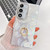 Samsung Galaxy A36 5G Plating Glitter Texture Ring Holder TPU Phone Case with Lens Film - White Feathers