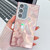 Samsung Galaxy A36 5G Plating Glitter Texture TPU Phone Case with Lens Film - Pink Feathers