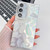 Samsung Galaxy A36 5G Plating Glitter Texture TPU Phone Case with Lens Film - White Feathers