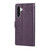 Samsung Galaxy A36 5G Rose Flower Embossed 3-Card Slots Leather Phone Case - Deep Purple