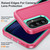 Samsung Galaxy A36 5G Rugged PC Hybrid Silicone Phone Case with Holder - Rose Red+Light Green