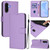 Samsung Galaxy A36 5G Skin Feel Solid Color Leather Phone Case with Lanyard - Lavender Purple