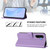Samsung Galaxy A36 5G Skin Feel Solid Color Leather Phone Case with Lanyard - Lavender Purple