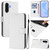 Samsung Galaxy A36 5G Skin Feel Solid Color Leather Phone Case with Lanyard - White