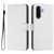 Samsung Galaxy A36 5G Skin Feel Solid Color Leather Phone Case with Lanyard - White