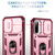 Samsung Galaxy A36 5G Sliding Camshield TPU + PC Phone Case with Holder - Pink+Rose Red