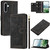 Samsung Galaxy A36 5G Tulips Embossed Leather Phone Case with Lanyard - Black