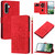Samsung Galaxy A36 5G Tulips Embossed Leather Phone Case with Lanyard - Red