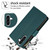 Samsung Galaxy A36 5G YM016 Rhombic Zipper Card Wallet Leather Phone Case with Lanyard - Green