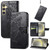 Samsung Galaxy A36 Butterfly Love Flower Embossed Leather Phone Case - Black