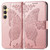 Samsung Galaxy A36 Butterfly Love Flower Embossed Leather Phone Case - Rose Gold