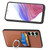Samsung Galaxy A36 Carbon Fiber Card Wallet Ring Phone Case - Brown