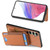Samsung Galaxy A36 Carbon Fiber Vertical Flip Wallet Stand Phone Case - Brown