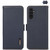 Samsung Galaxy A36 KHAZNEH Side-Magnetic Litchi Genuine Leather RFID Phone Case - Blue